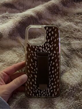 Fawn print Iphone 15 Pro Max case with Built-In Hand Strap